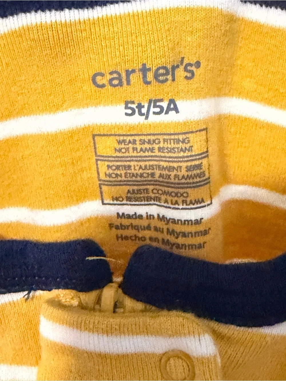 Carter's Mustard Yellow Striped One-Piece with Excavator